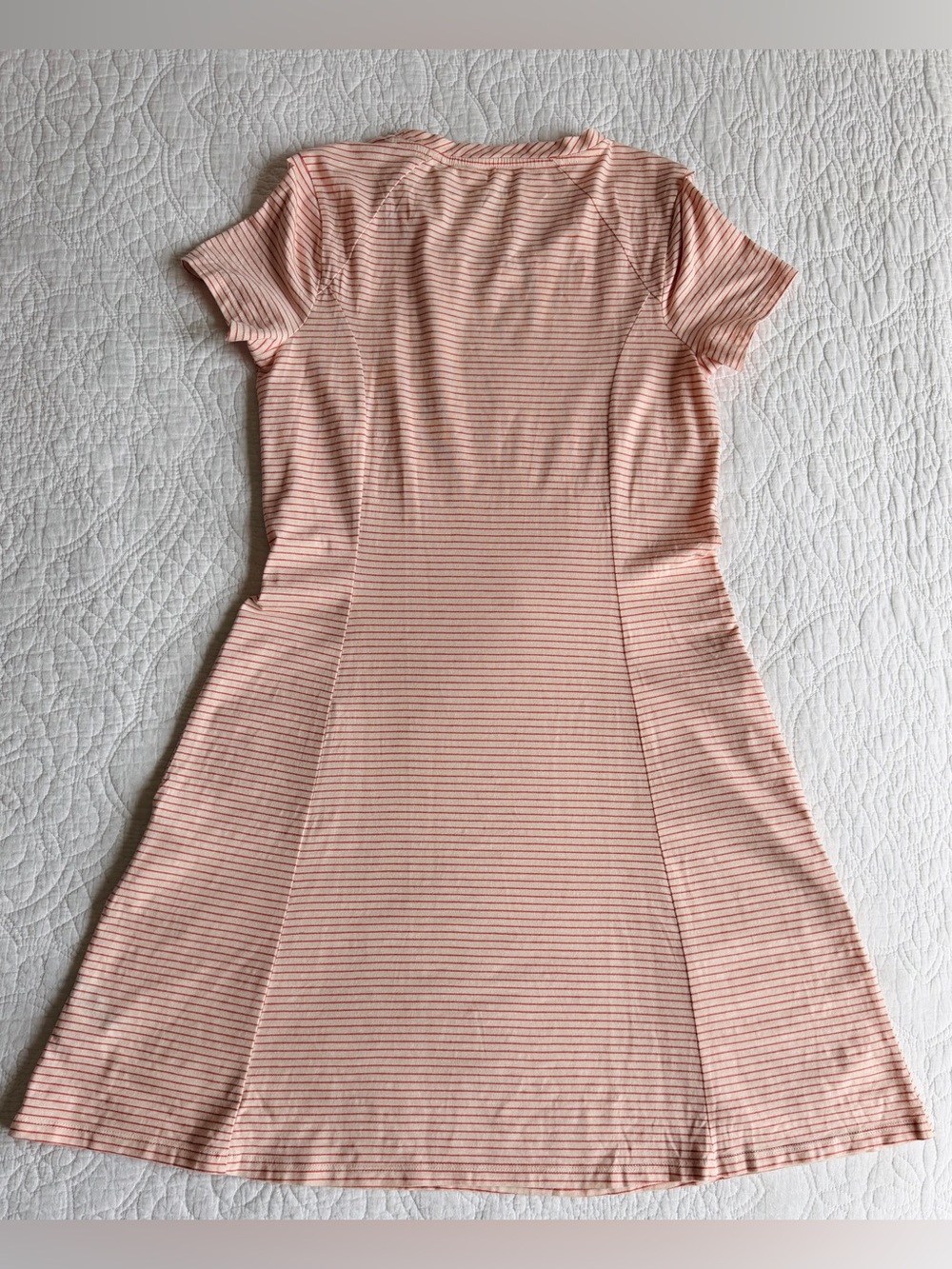 NWT Toad&Co Windmere Short Sleeve Dress Striped Coral Size Medium T-shirt Dress - Picture 6 of 12